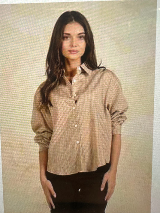Senla Tan Stripe Top