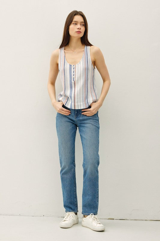Henley Button Up Tank