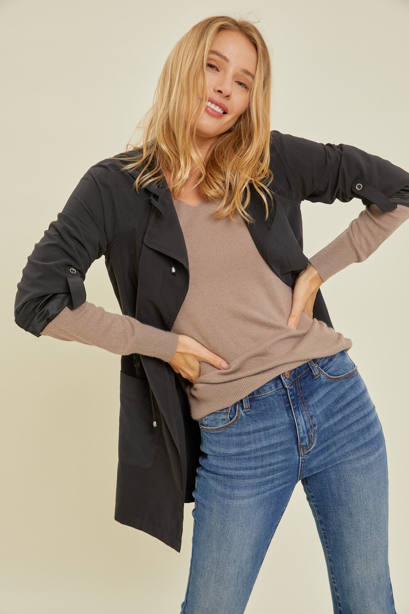 Charcoal Peach Jacket