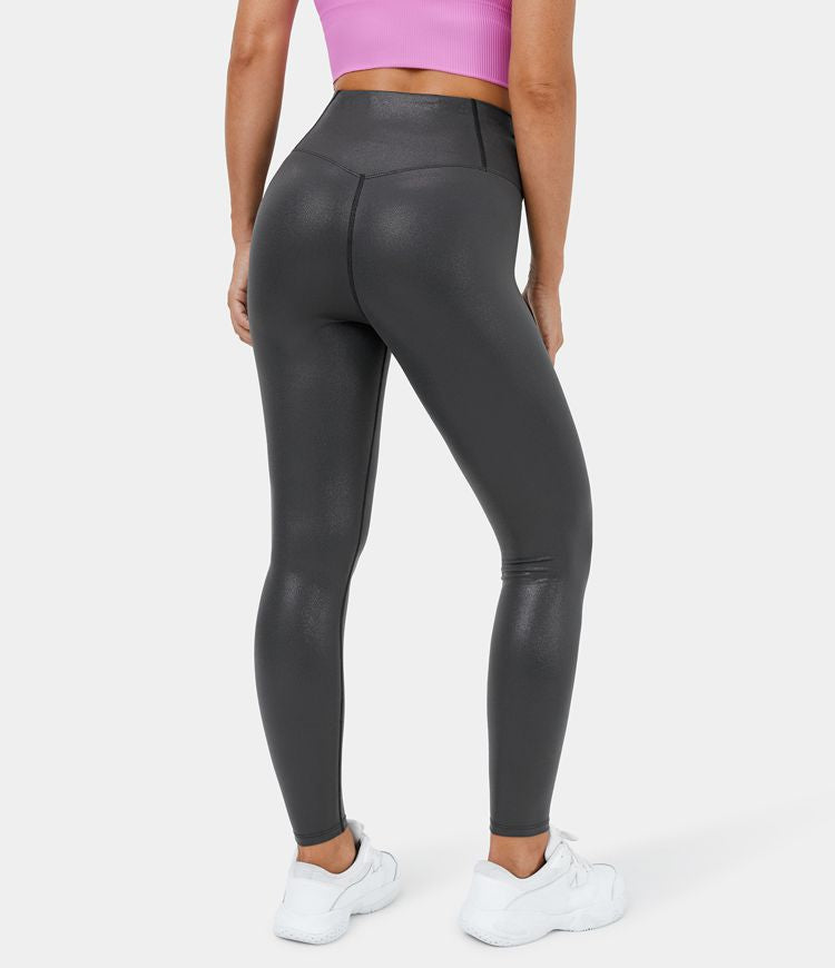 Leather Look Crossover Leggings