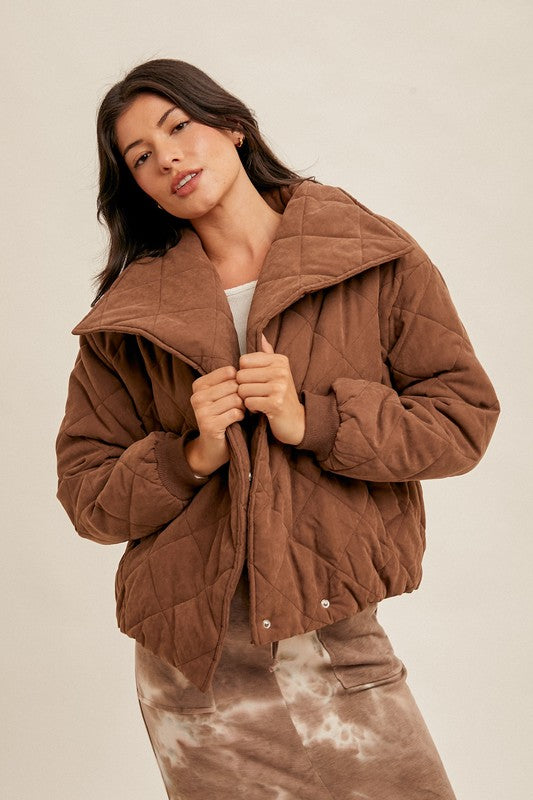 Quilted Coat Brown