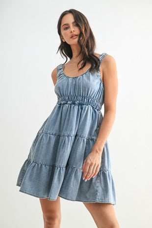 Tiered Denim Mini