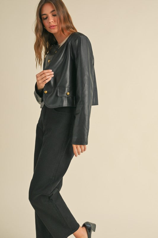 Black Faux Leather Jacket