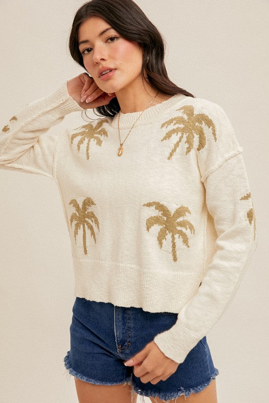 Palm Tree Sweater Top