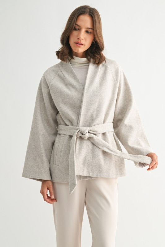 Oatmeal Tie Coat