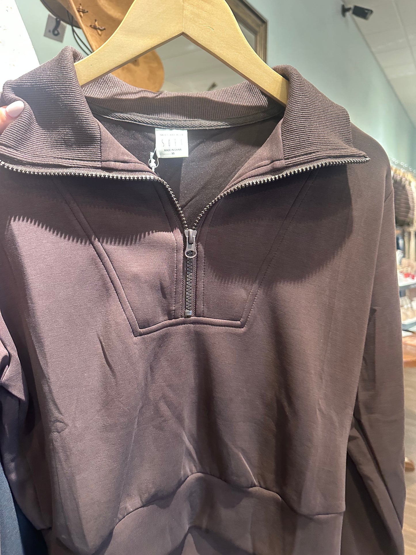 Kendra Espresso Half Zip