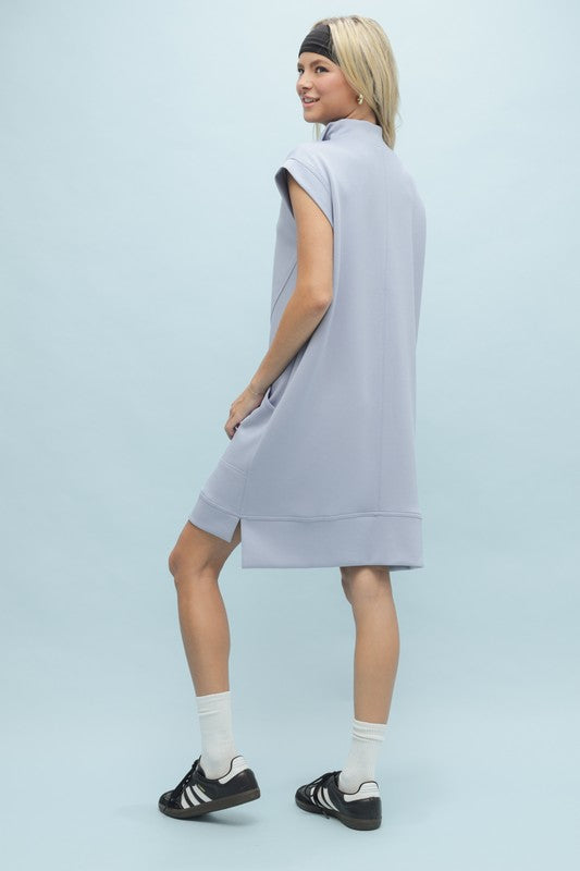 HALF-ZIP MINI DRESS