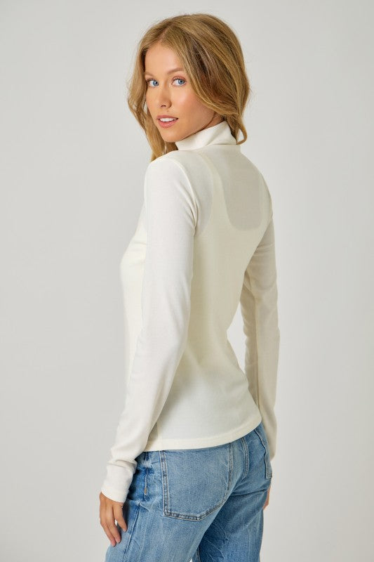 Glittery Mock Neck