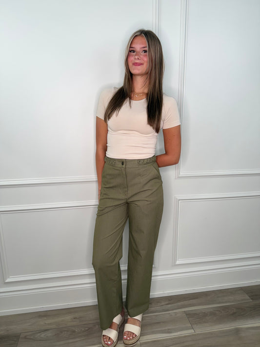 Braided Olive Pants