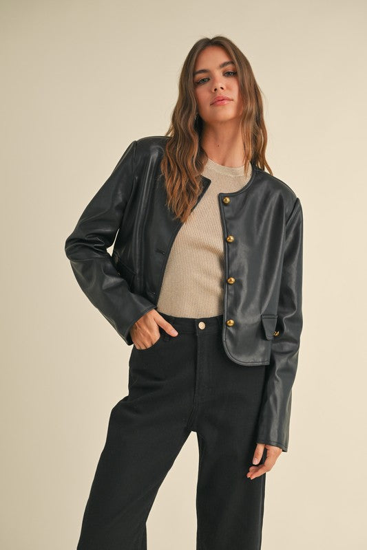 Black Faux Leather Jacket
