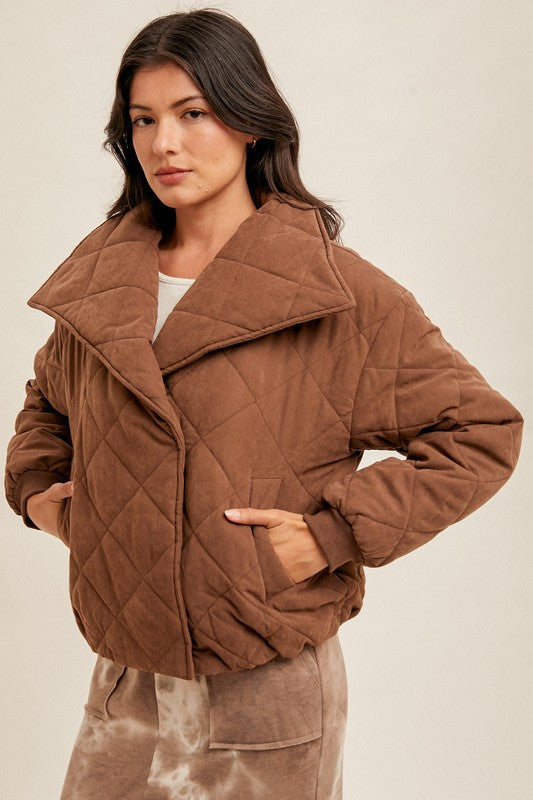 Quilted Coat Brown