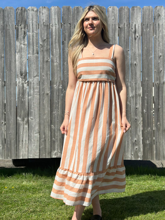 Orange Stripe Midi