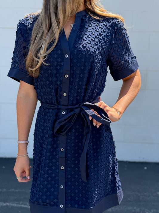 Navy BTN Dress