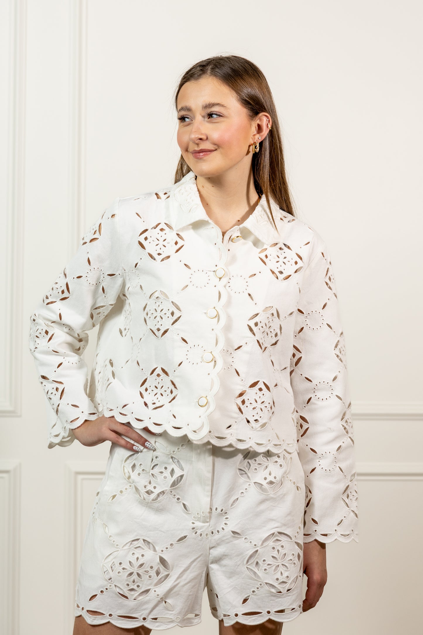 Ivory Eyelet Jacket