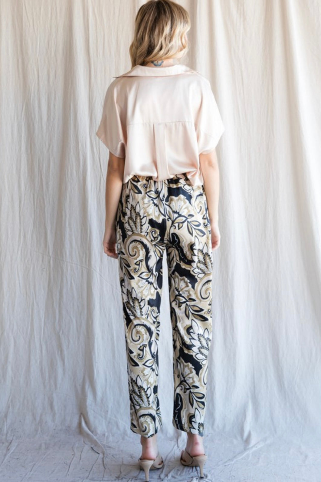 Paisley Pattern Drawstring Pants