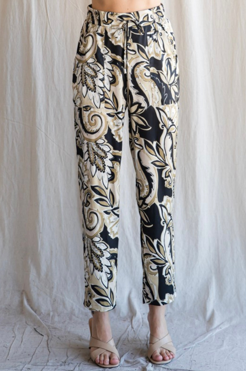 Paisley Pattern Drawstring Pants