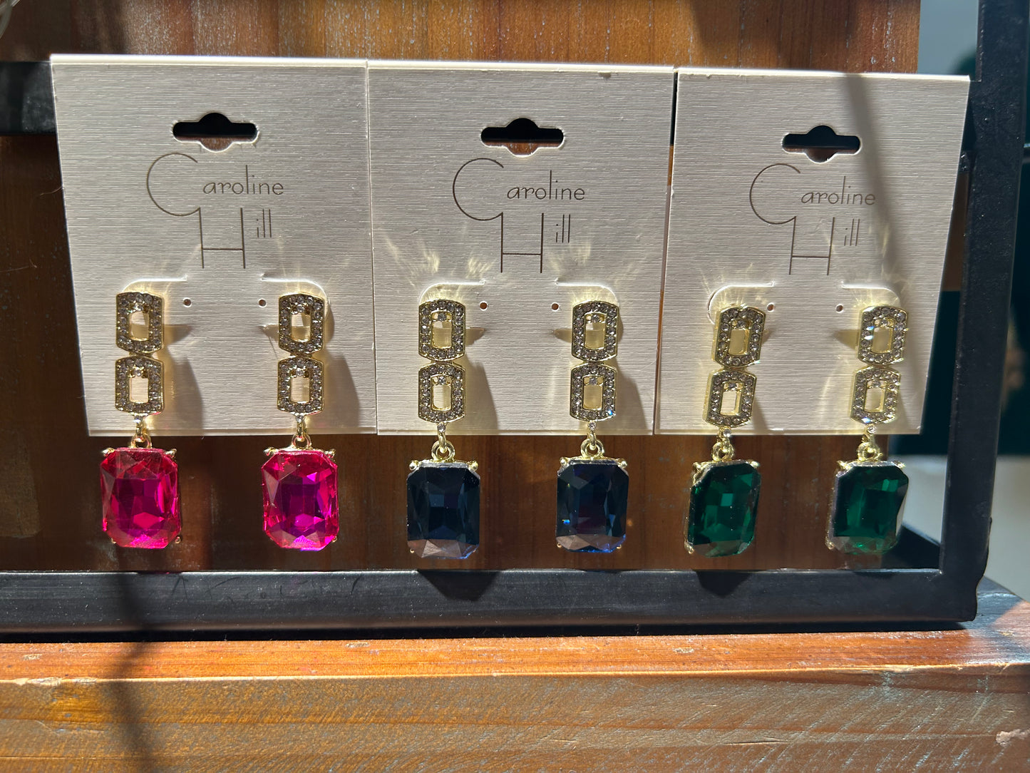 Stone drop earrings
