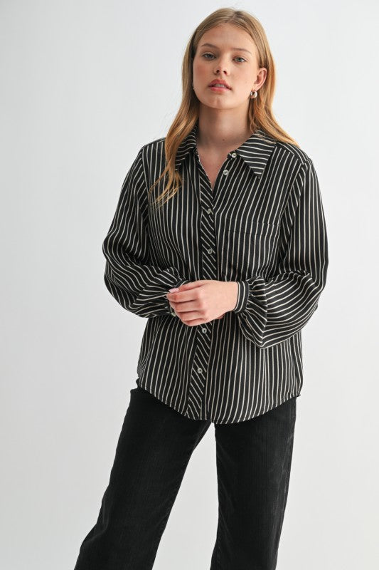 Stripe Button Blk