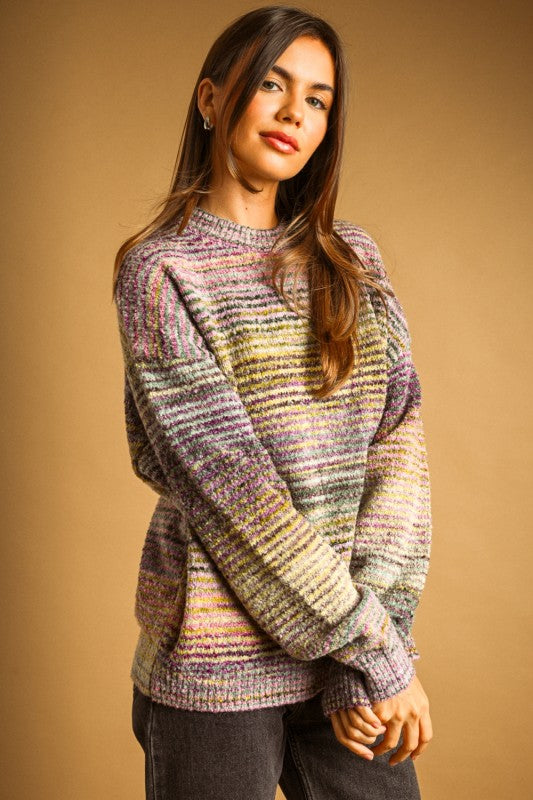 Malarie Multi Stripe Sweater Top