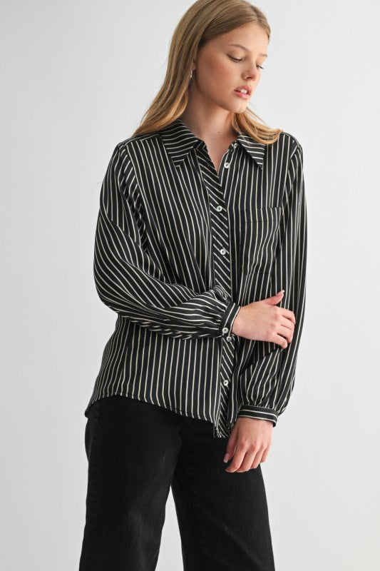 Stripe Button Blk
