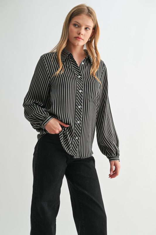 Stripe Button Blk