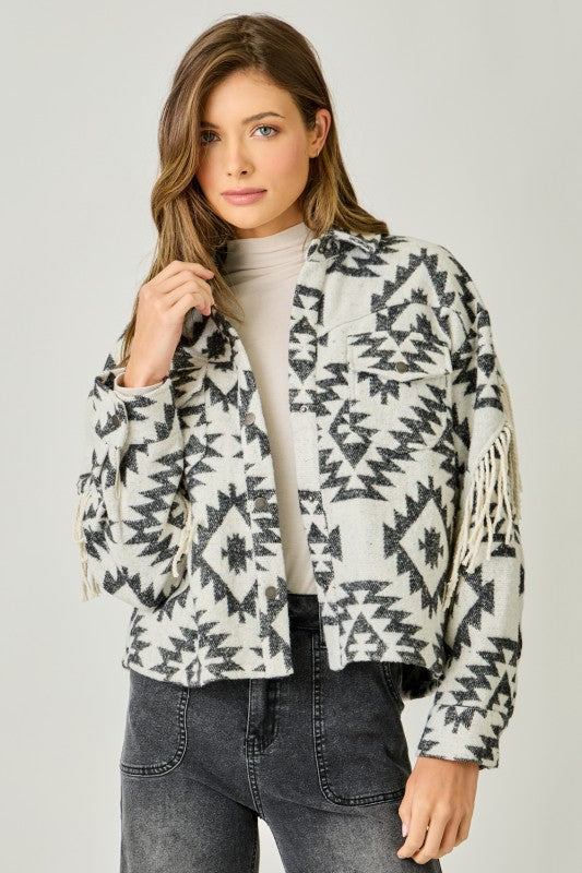 Aztec Fringe Shacket