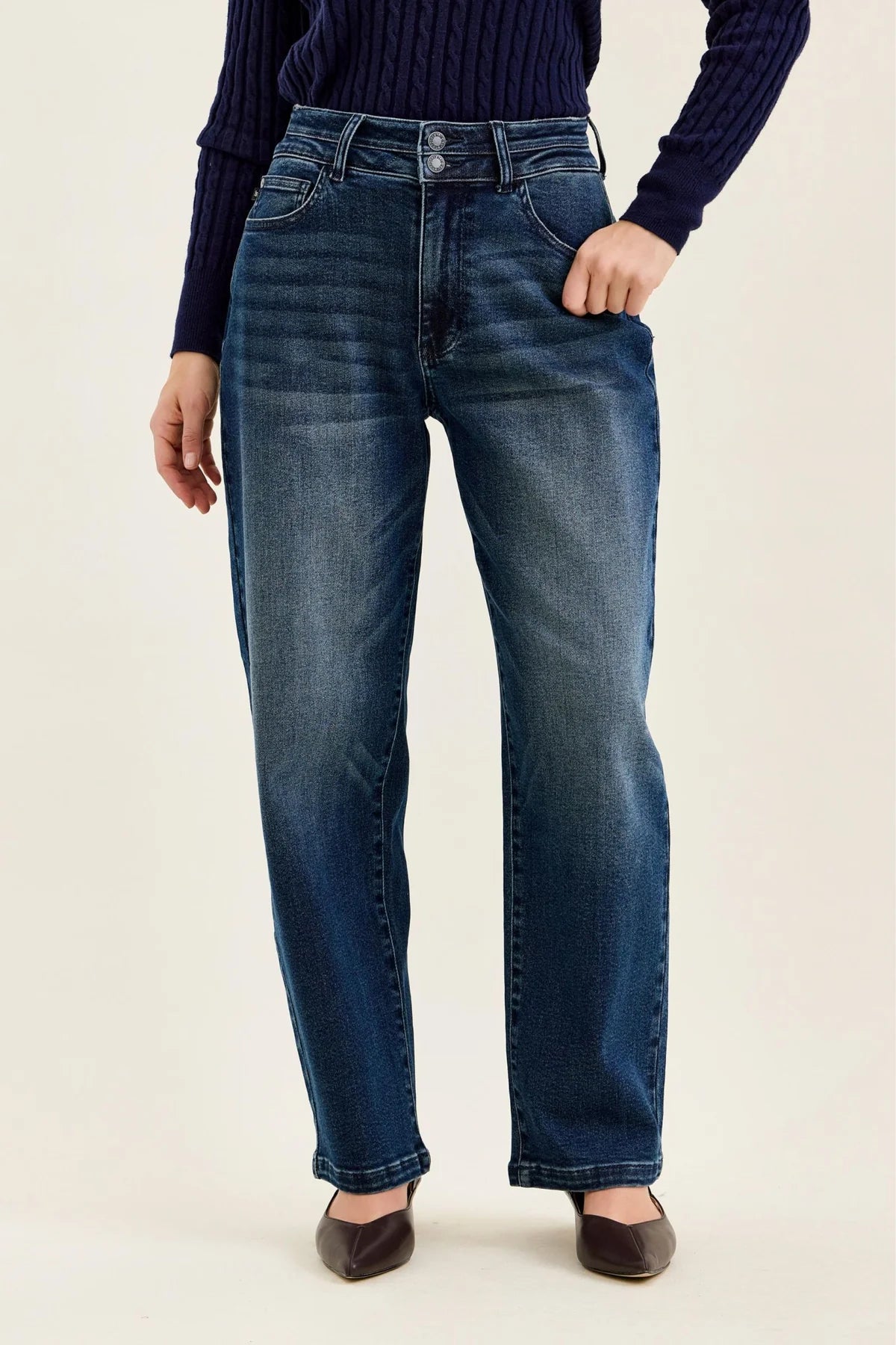 Judy Blue High Waist Double Button Marlow Arc Denim Jeans