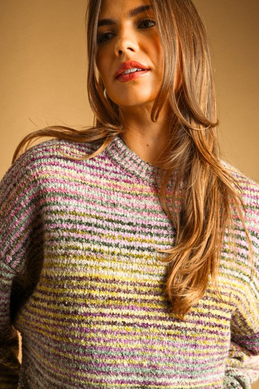 Malarie Multi Stripe Sweater Top