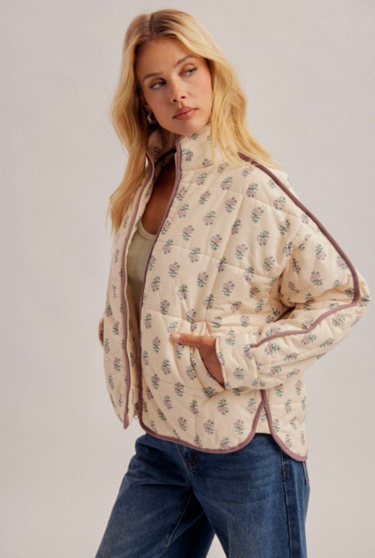 Amira Ecru Puffer Jacket