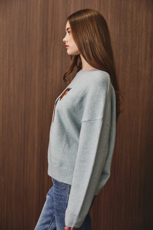Elowen Crew Neck Horse Sweater