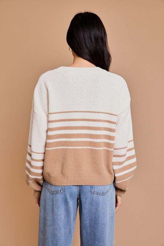 Cream Stripe Sweater