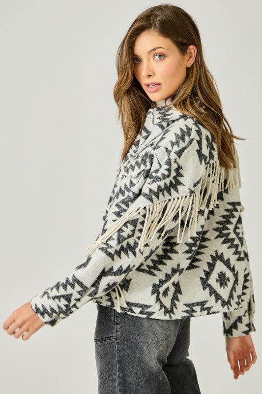 Aztec Fringe Shacket