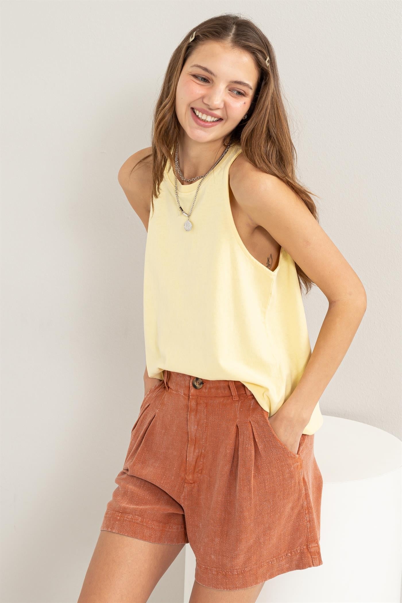 Yellow Sleeveless Tank