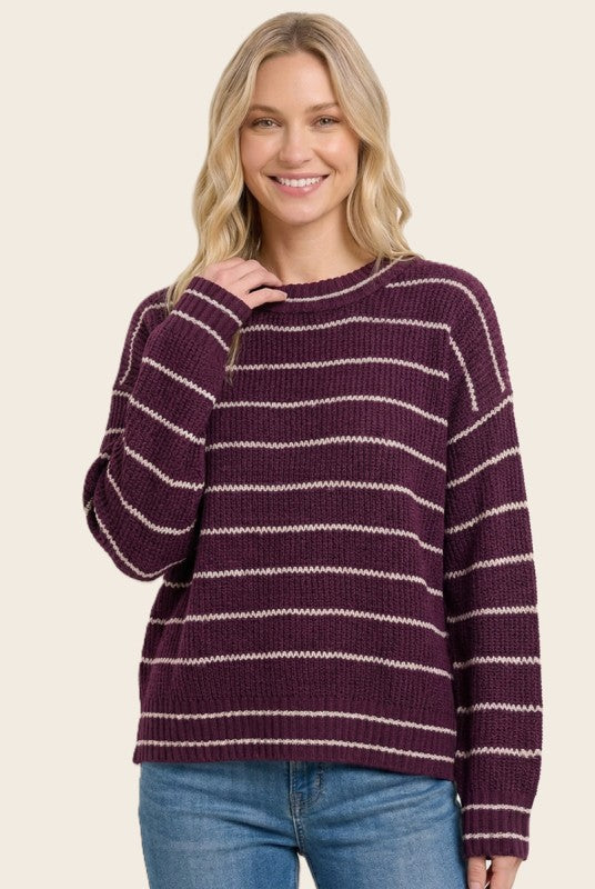 Dark Plum Textured Sweater