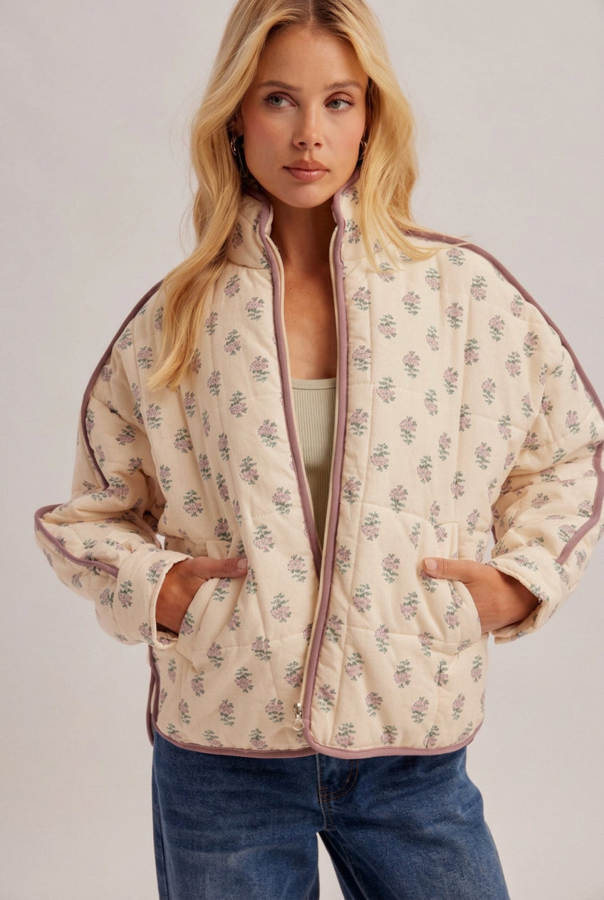 Amira Ecru Puffer Jacket