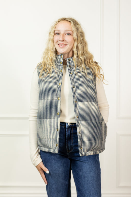 Stevie Gingham Puffer Vest