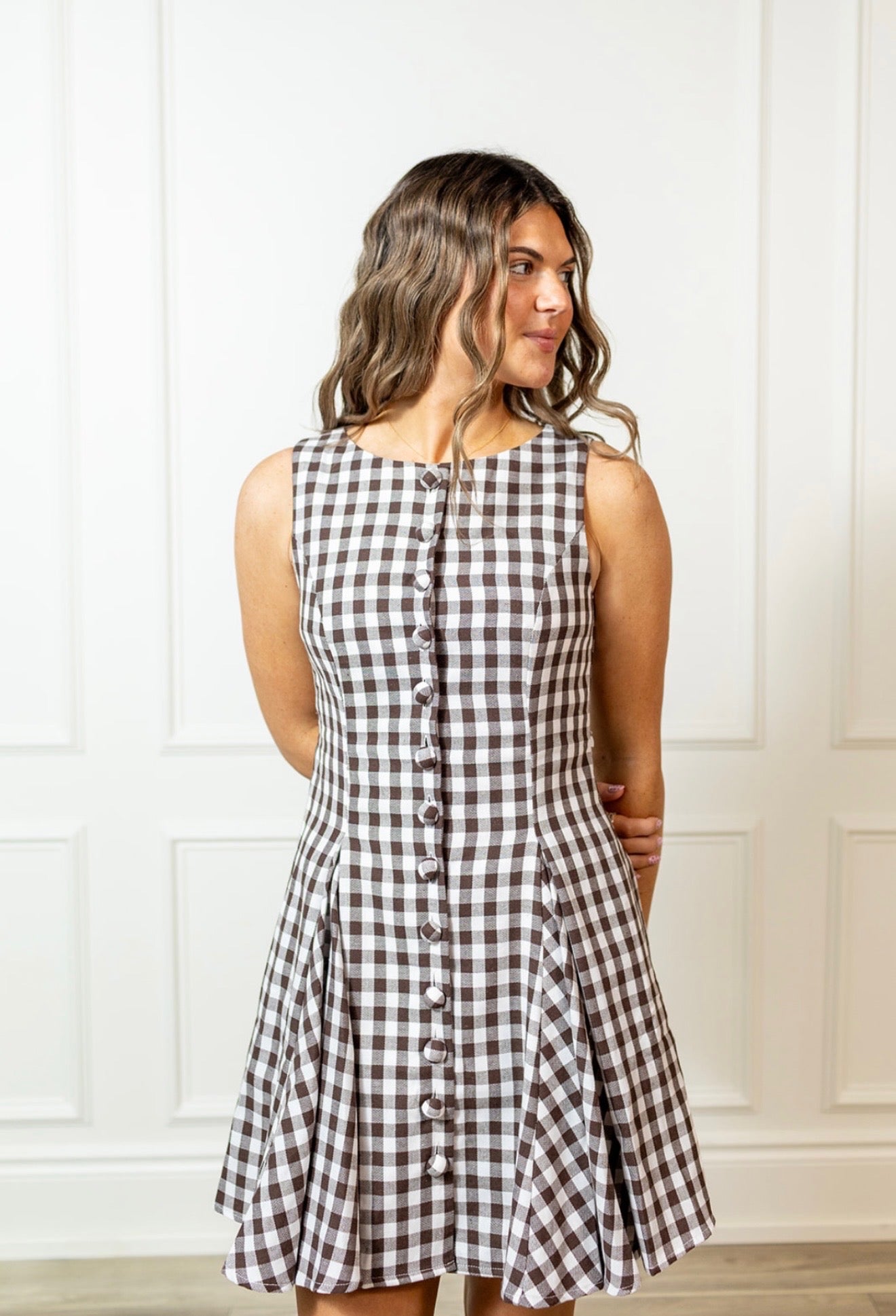 Gingham Brown Mini