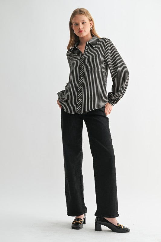 Stripe Button Blk