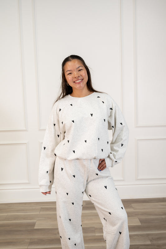 Melange Heart Embroidered Set
