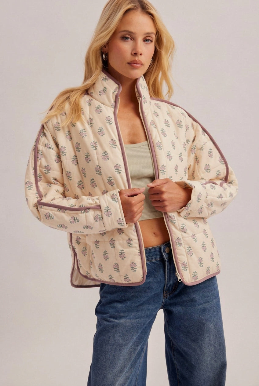 Amira Ecru Puffer Jacket