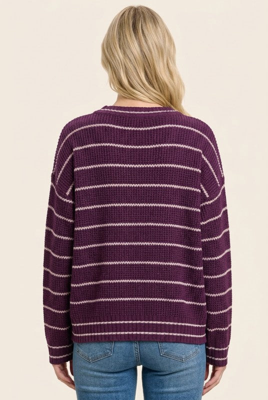 Dark Plum Textured Sweater