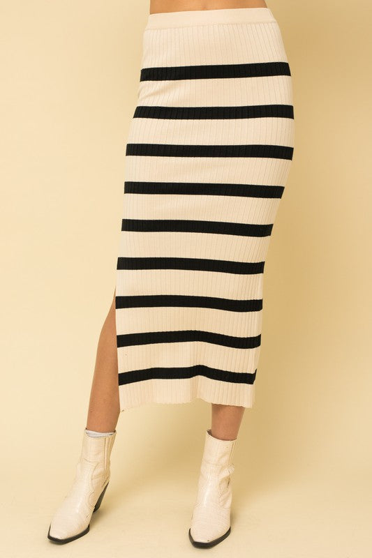 Stripe Knit Skirt