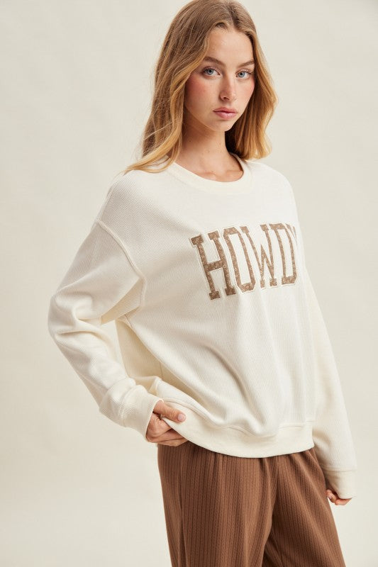 Western Howdy Floral Graphic Sweatshirt