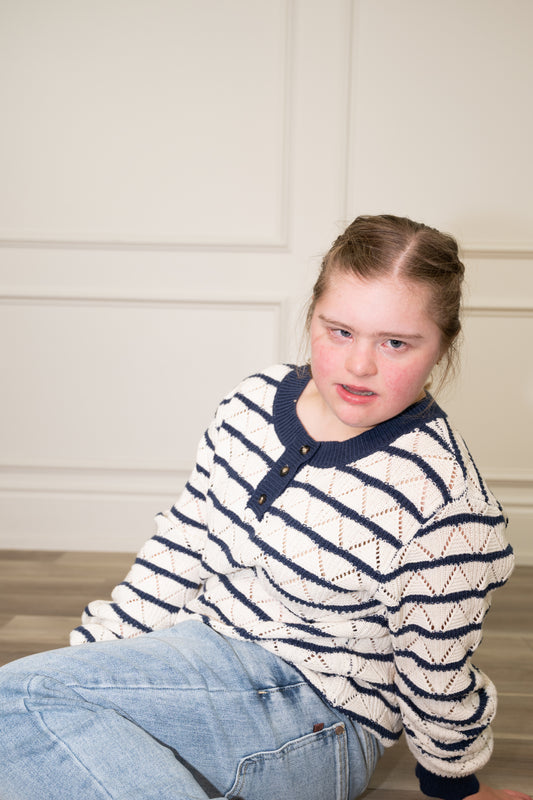 Geanna Navy Stripe Sweater