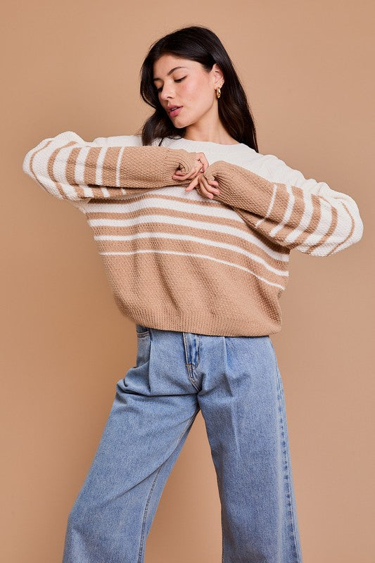 Cream Stripe Sweater