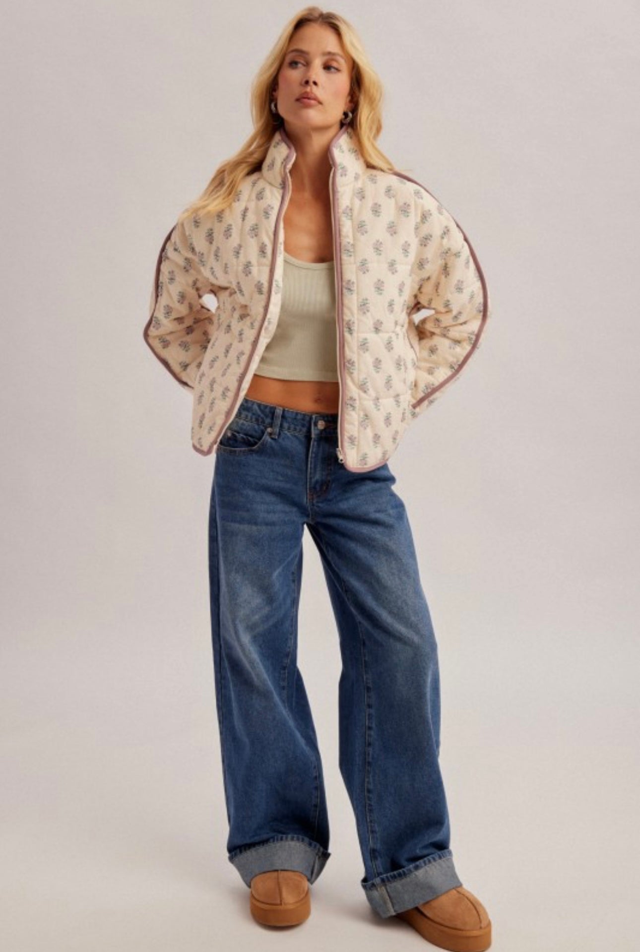 Amira Ecru Puffer Jacket