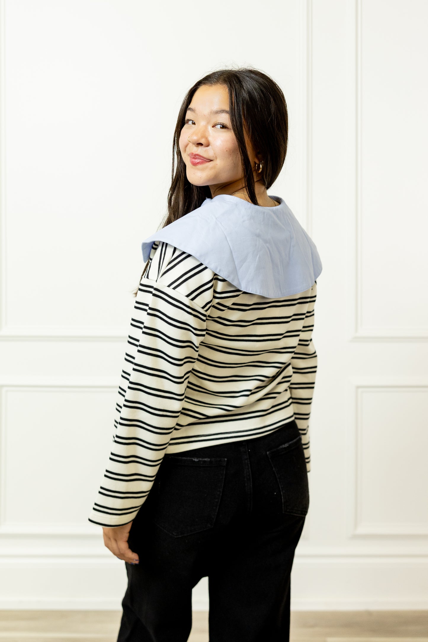 Jessa Oversized Collar Polo Shirt