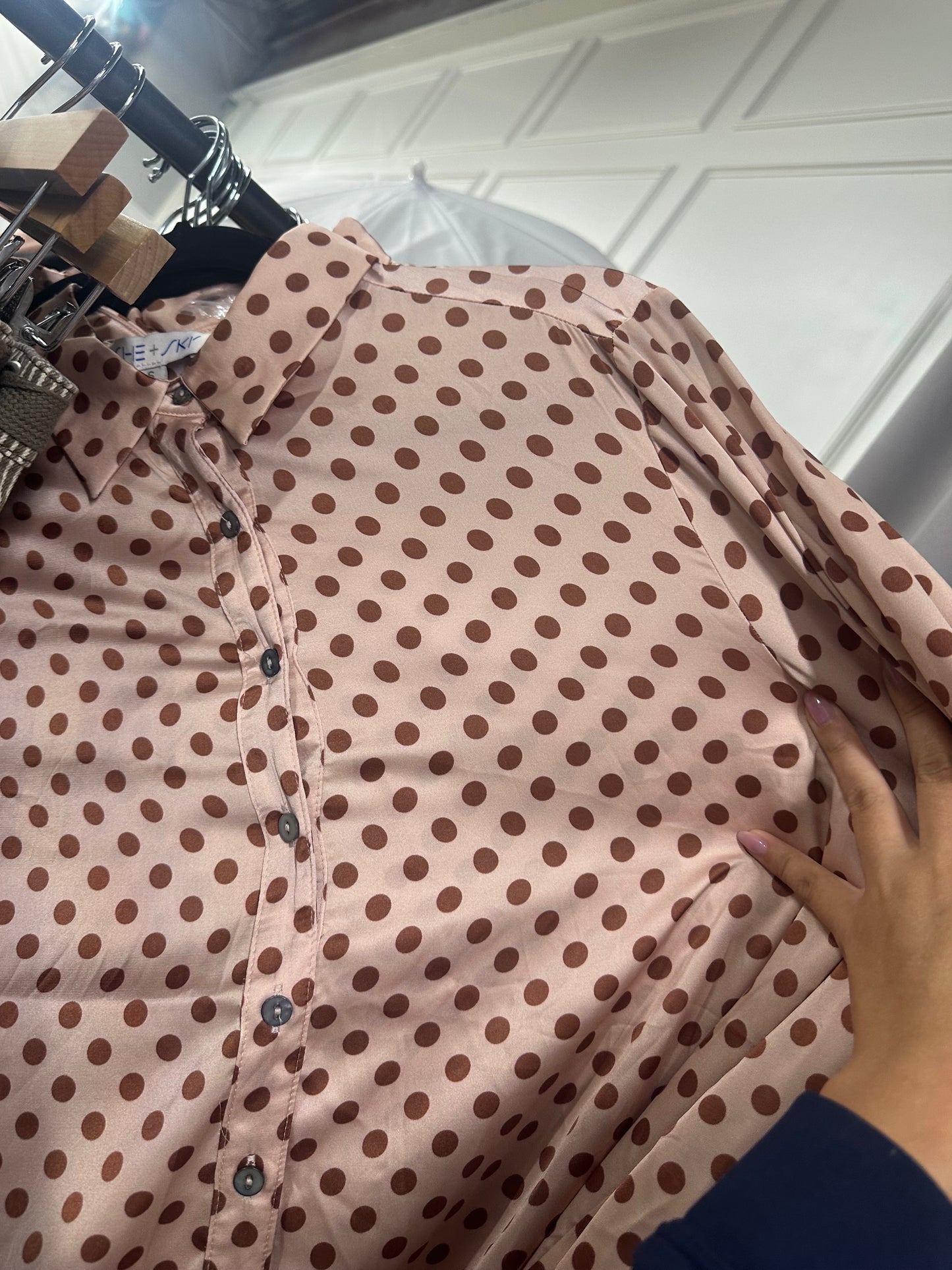Semma Polka Dot Button Up
