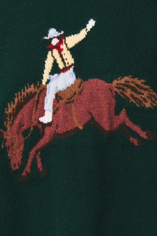 Marlowe Oversized Cowboy Graphic Sweater