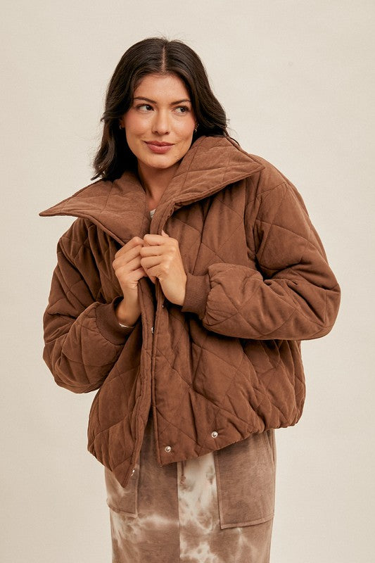 Quilted Coat Brown